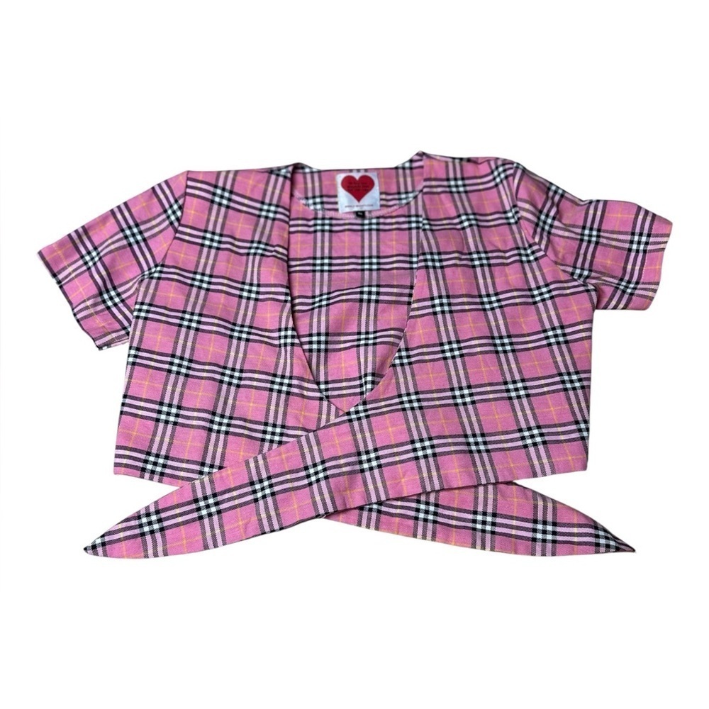 Y2K Omighty pink tie up top, medium